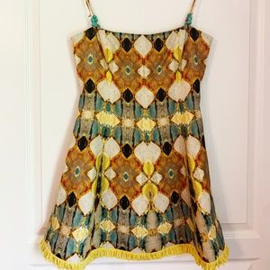 Alexis Cruz Mini Dress Yellow Orange Turquoise Medium